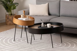 Hanah Home Ilo Mesa Auxiliar Natural y Madera